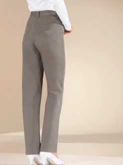 Stretch-Jeans mit Glitzersteinchen hinten