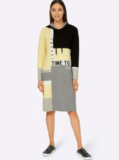 Strickkleid in Patchwork-Optik