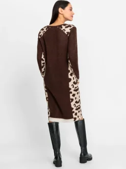 Strickkleid mit Leo-Muster