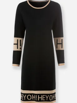 Strickkleid mit Lettering-Muster