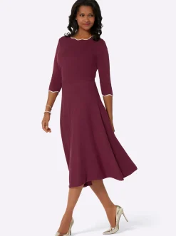 Strickkleid mit Ärmeln in Volant-Optik