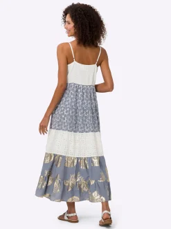 Stufenkleid mit Lochstickerei