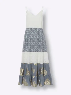 Stufenkleid mit Lochstickerei