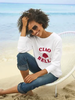 Sweatshirt mit flauschigem Schriftzug