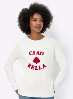 Sweatshirt mit flauschigem Schriftzug