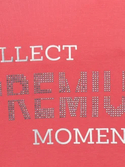 Sweatshirt mit Folienprint und Glitzersteinchen