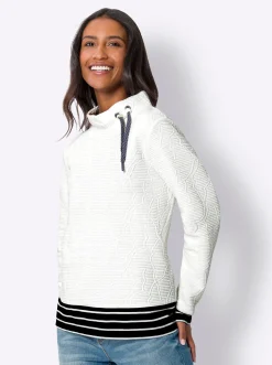Sweatshirt mit geringelten Abschlüssen