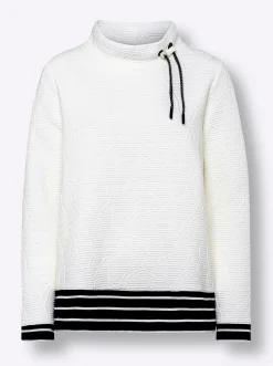 Sweatshirt mit geringelten Abschlüssen
