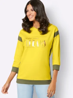 Sweatshirt mit goldfarbenem Folien-Print