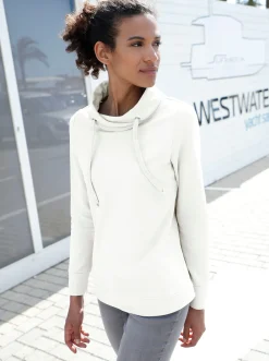 Sweatshirt mit halsfernem Rollkragen