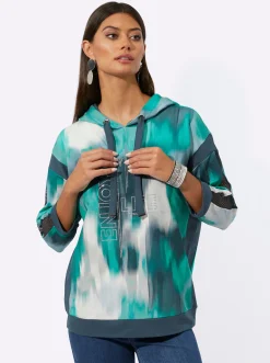 Sweatshirt mit Kontrast-Einsätzen