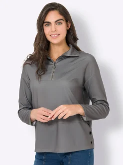 Sweatshirt mit Ösen-Verzierung seitlich