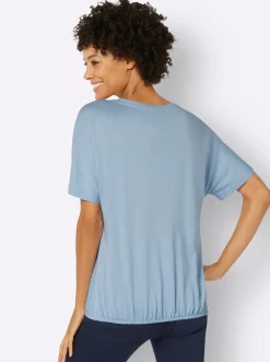 T-Shirt mit Blumen-Druck im Vorderteil