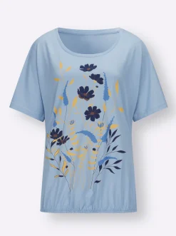T-Shirt mit Blumen-Druck im Vorderteil
