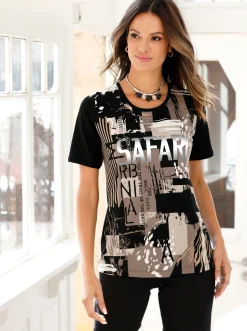 T-Shirt mit silberfarbigem Druck