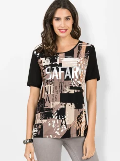 T-Shirt mit silberfarbigem Druck