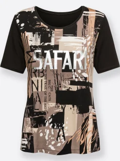 T-Shirt mit silberfarbigem Druck