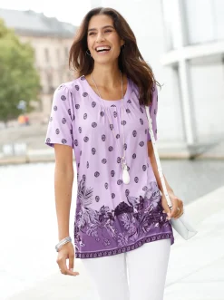 Tunikashirt mit Raffung am Ausschnitt