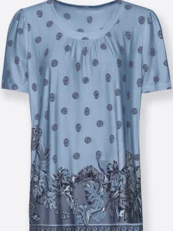 Tunikashirt mit Raffung am Ausschnitt