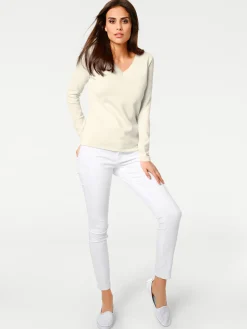 V-Ausschnitt-Pullover aus reiner Baumwolle