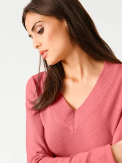 V-Ausschnitt-Pullover aus reiner Baumwolle