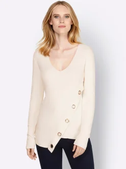 V-Ausschnitt-Pullover in asymmetrischer Form