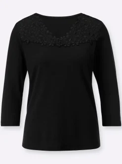 V-Shirt mit Blütenspitze