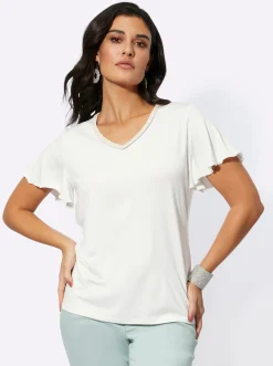 V-Shirt mit Flügelärmeln