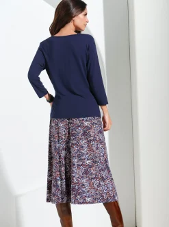 Wasserfallshirt mit 3/4-langen Ärmeln
