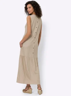 Webkleid mit Leinen-Anteil