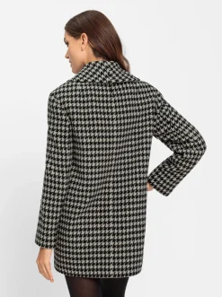 Wolljacke mit Hahnentritt-Muster