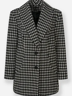 Wolljacke mit Hahnentritt-Muster